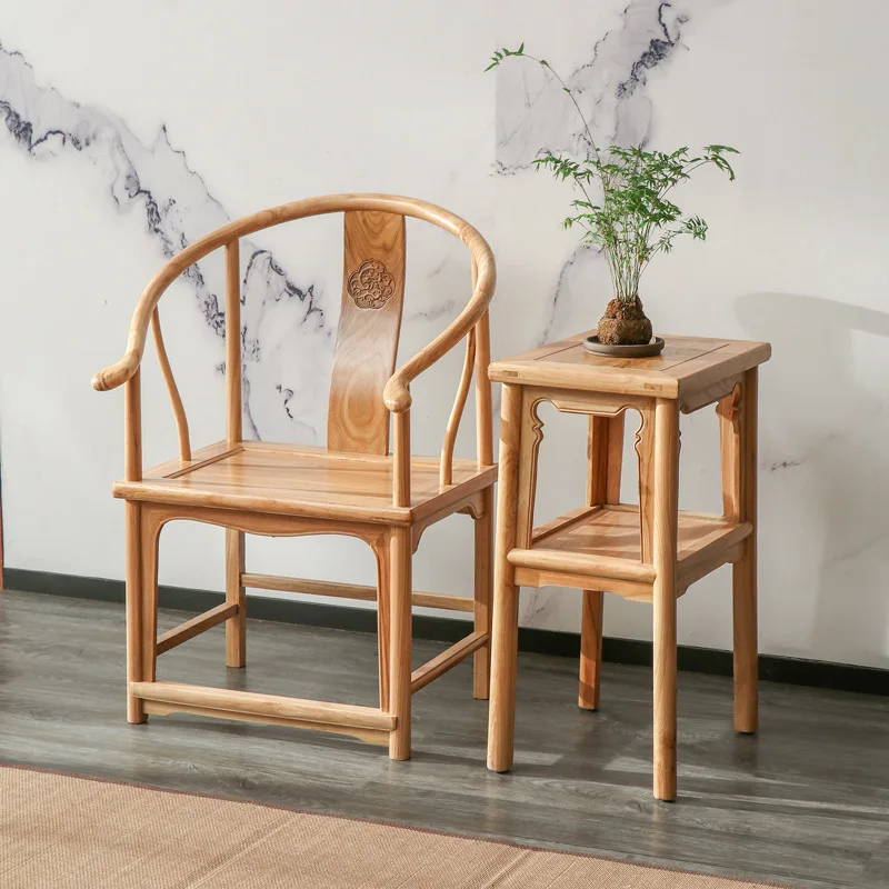 New Chinese antique furniture/Zen old elm solid wood armchair/antique craftsmanship armrest chair back chair