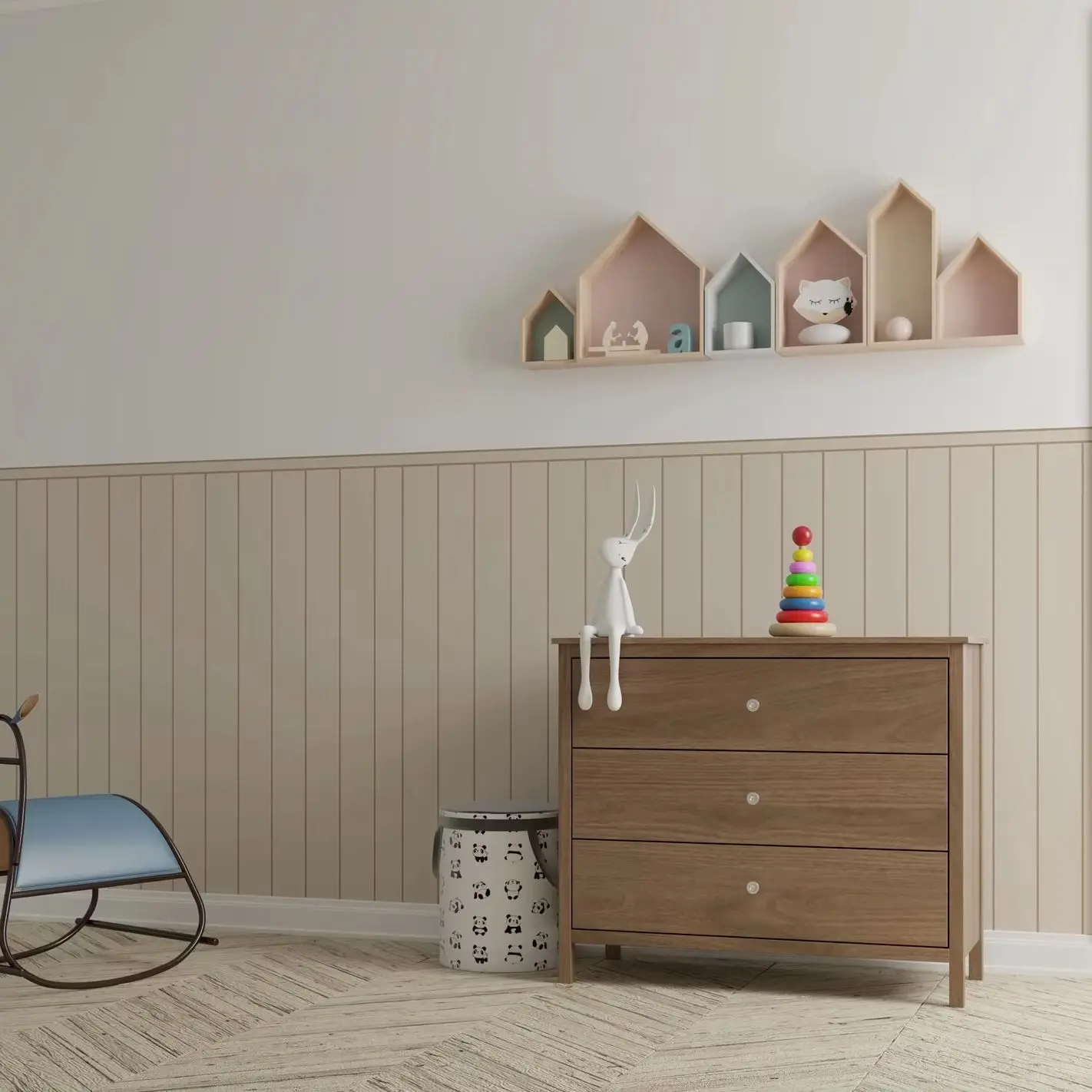 Beige Wall Panel,Bottom Wall Wallpaper For Kids Room,Peel and Stick Wall Papers, Or Regular Un-paste half Wall Paper,50cm*112cm