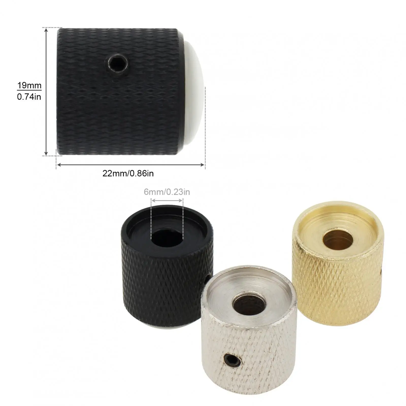 Metal Domed White Seashells Top Volume Tone Control Knob for Electric Guitar / Bass with Adjusting Wrench, Volume Button