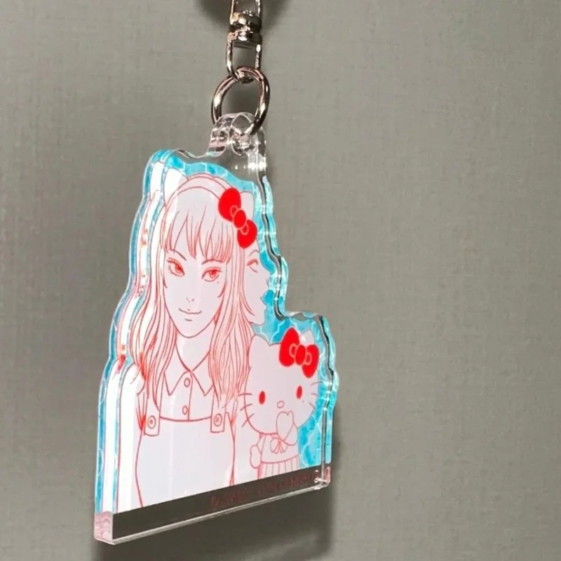 Anime Hello Kitty Tomie Junji Ito Joint Key Chain Pendant Cute Cartoon Acrylic Schoolbag Car Keys Pendant Christmas Gifts