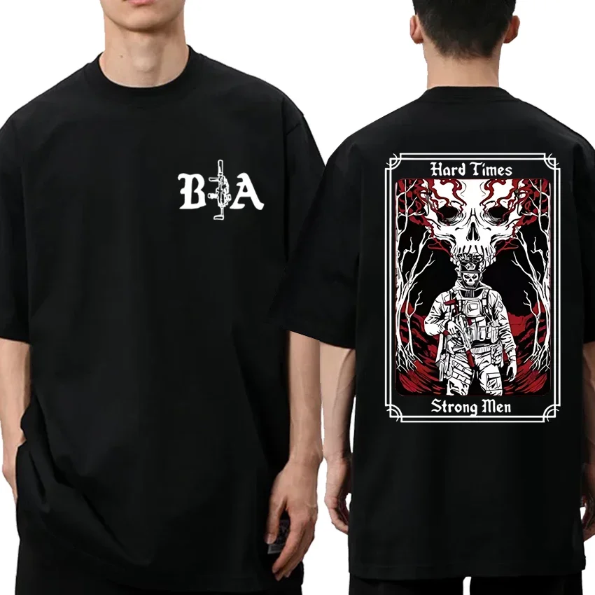 

Hard Times 2025 Brothers In Arms Double Sided printed T shirts Men Women harajuku streetwear Unisex Cotton short sleeve T-shirt