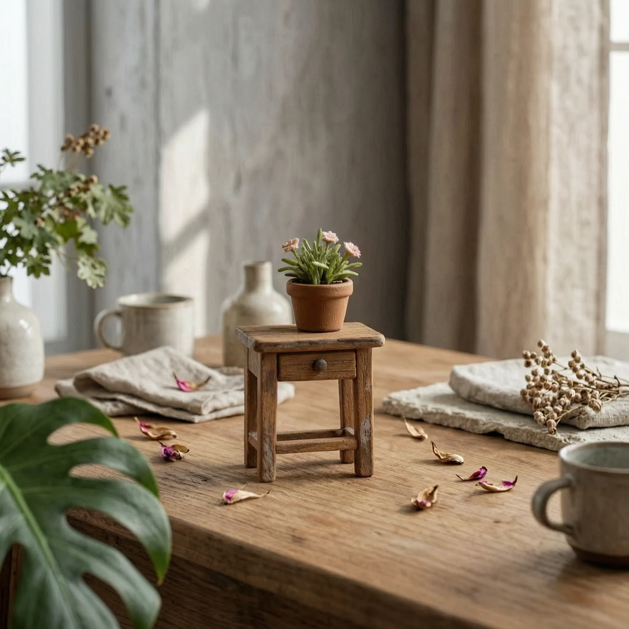 European Wall Window Frame Long-Lasting Dollhouse Window Decoration