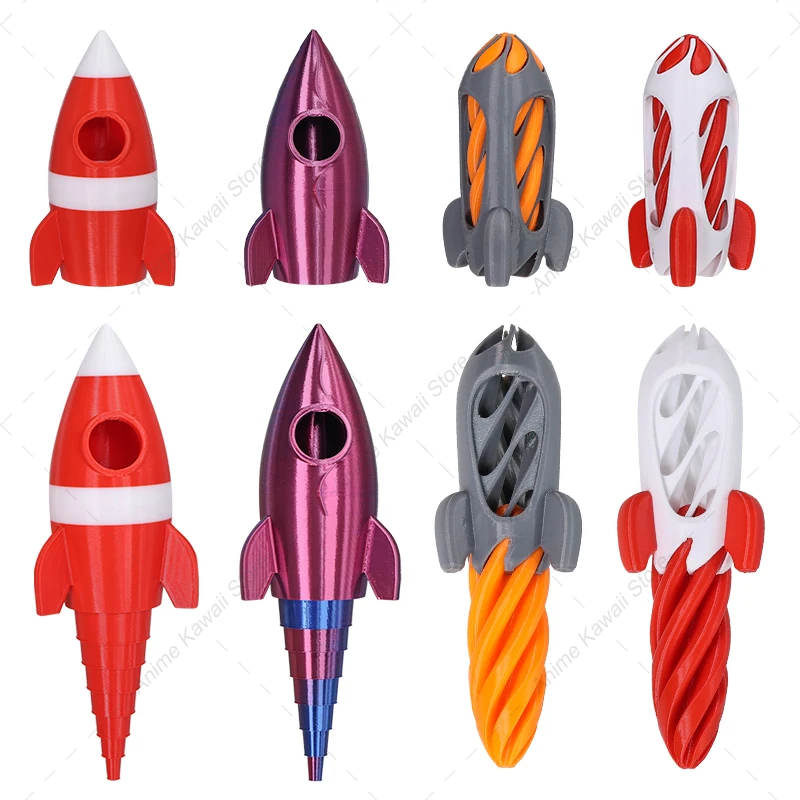 3D Printed Rocket Passthrough Fidget Toys Impossible Passthrough Pyramid Stress Relief Toys Toys Desktop Decor