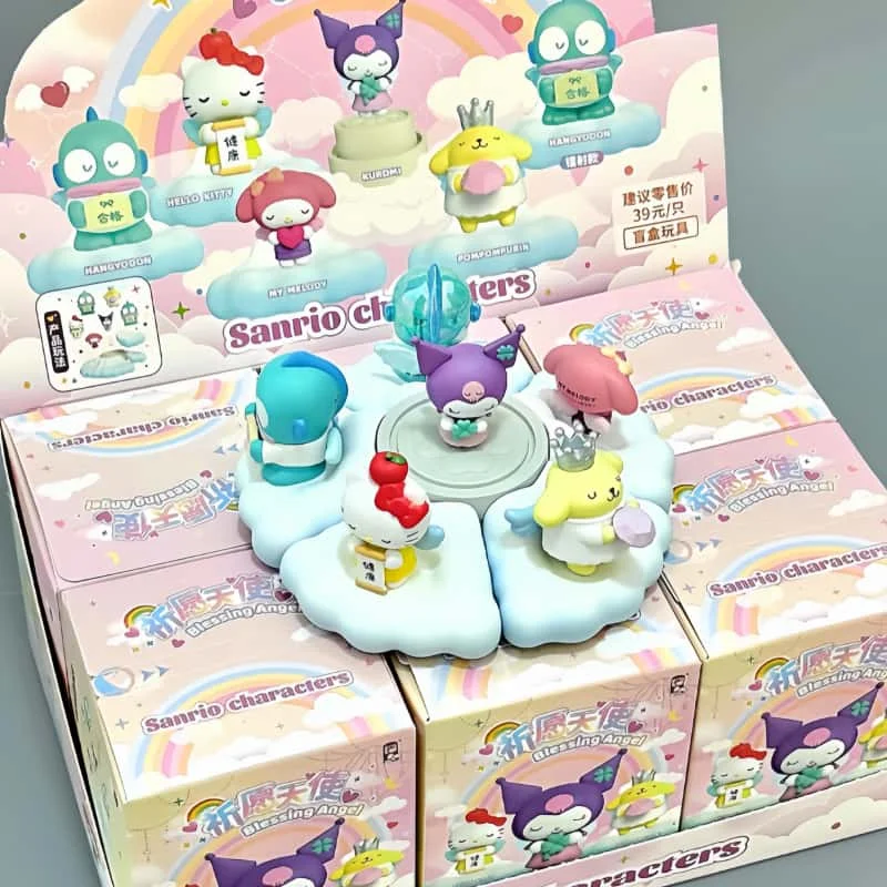 

Genuine Sanrio Characters Blessing Angel Series Blind Box Anime FiguresHellokitty Cinnamoroll Decorative Ornaments Toy Girl Gift