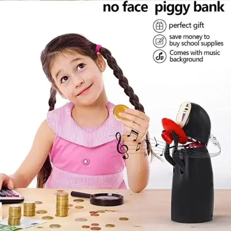 2026 حار لا وجه رجل بنك أصبع كهربائي-استهلاك العملات المعدنية التلقائي شحن البطارية تخزين جرة لهدايا عيد الميلاد #3