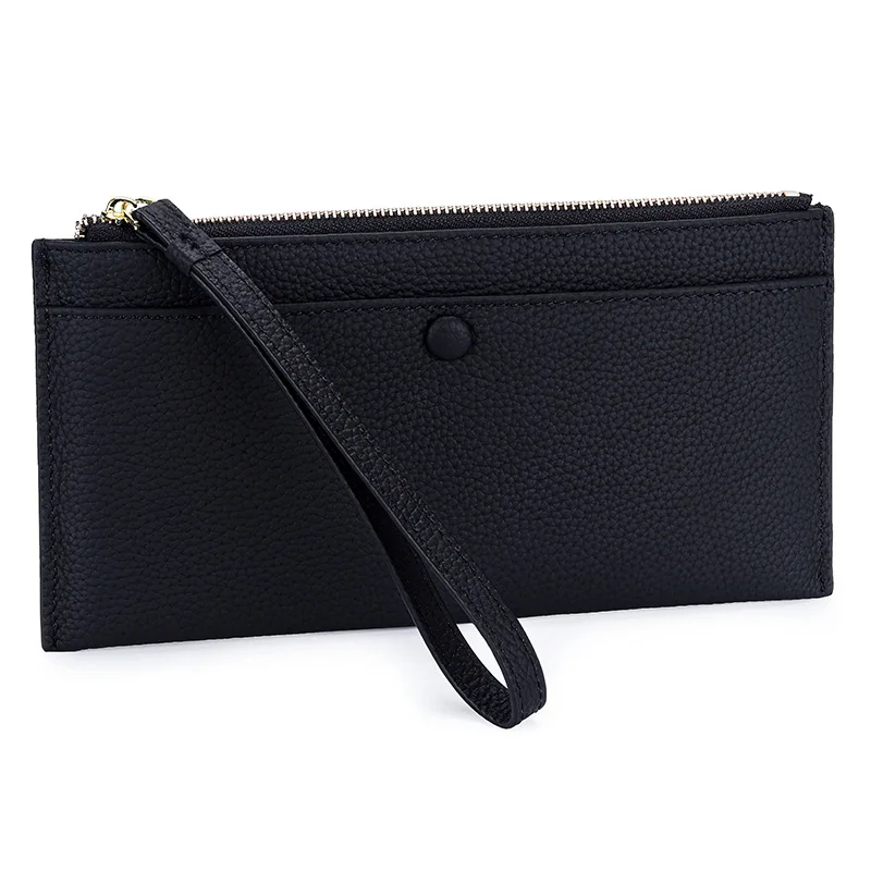 2025 Thin Women Wallets Genuine Leather Long Purse First Layer Of Cowhide Wallet Clutch Bag High Capacity Phone Clutches