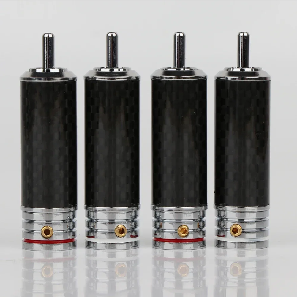 4 шт. R1709 Hi-Fi аудио Performacne с родиевым покрытием разъем RCA непаяемый разъем RCA из углеродного волокна для DIY сигнальный кабель
