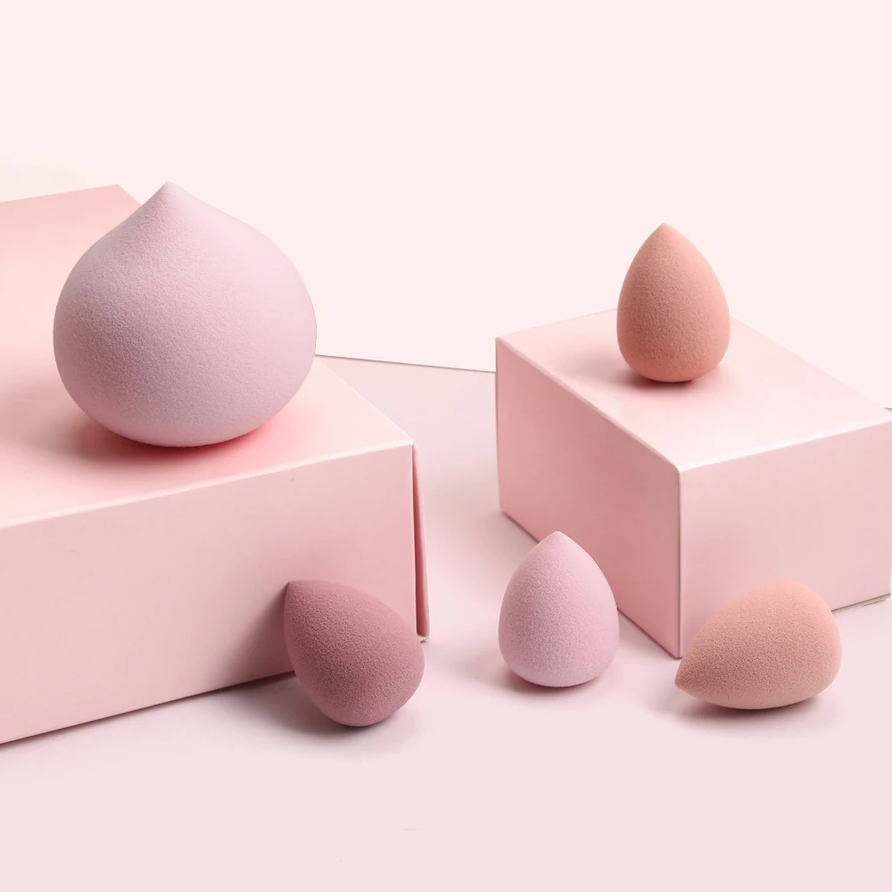 MAANGEL 5 ovos de beleza enlatados, produtos de beleza portáteis, sopro de pó, ovos de maquiagem úmidos e secos de dupla utilização