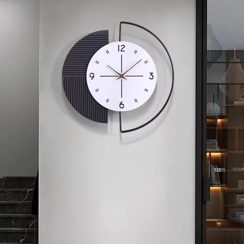 Silent Wall Clock Mid Century Retro Clockwork Round Wall Clock Bedside Metal Accessories Flip Reloj Cocina Pared Home Decor