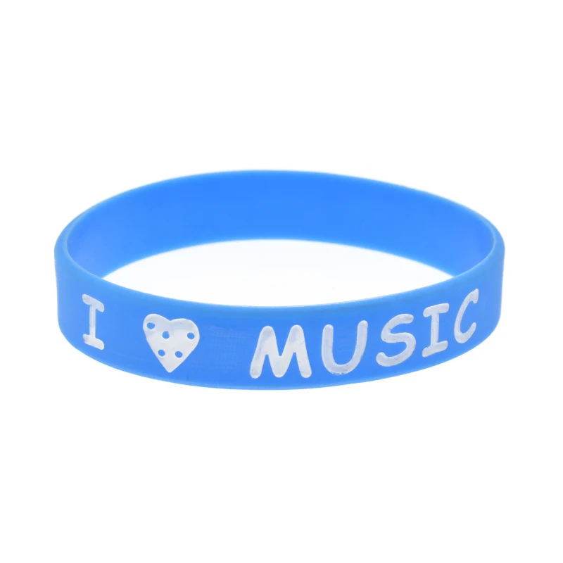 50 Stück „Ich liebe Musik“-Armbänder aus Silikonkautschuk, unisex, für Studenten, Musik macht das Leben besser. – Detail 3