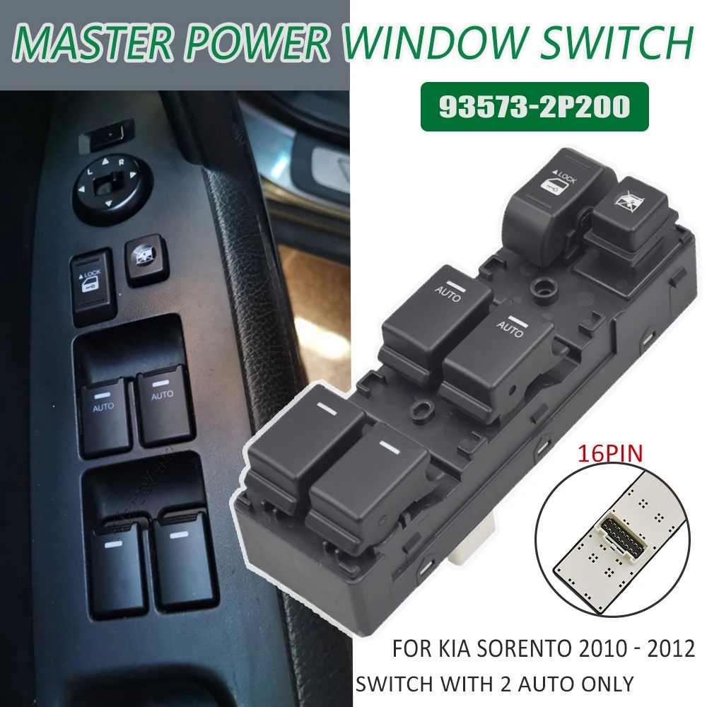 Malcayang Window Front Left Master Switch Fit For KIA Sorento 2010 2011 2012 ,93573-2P200,935732P200