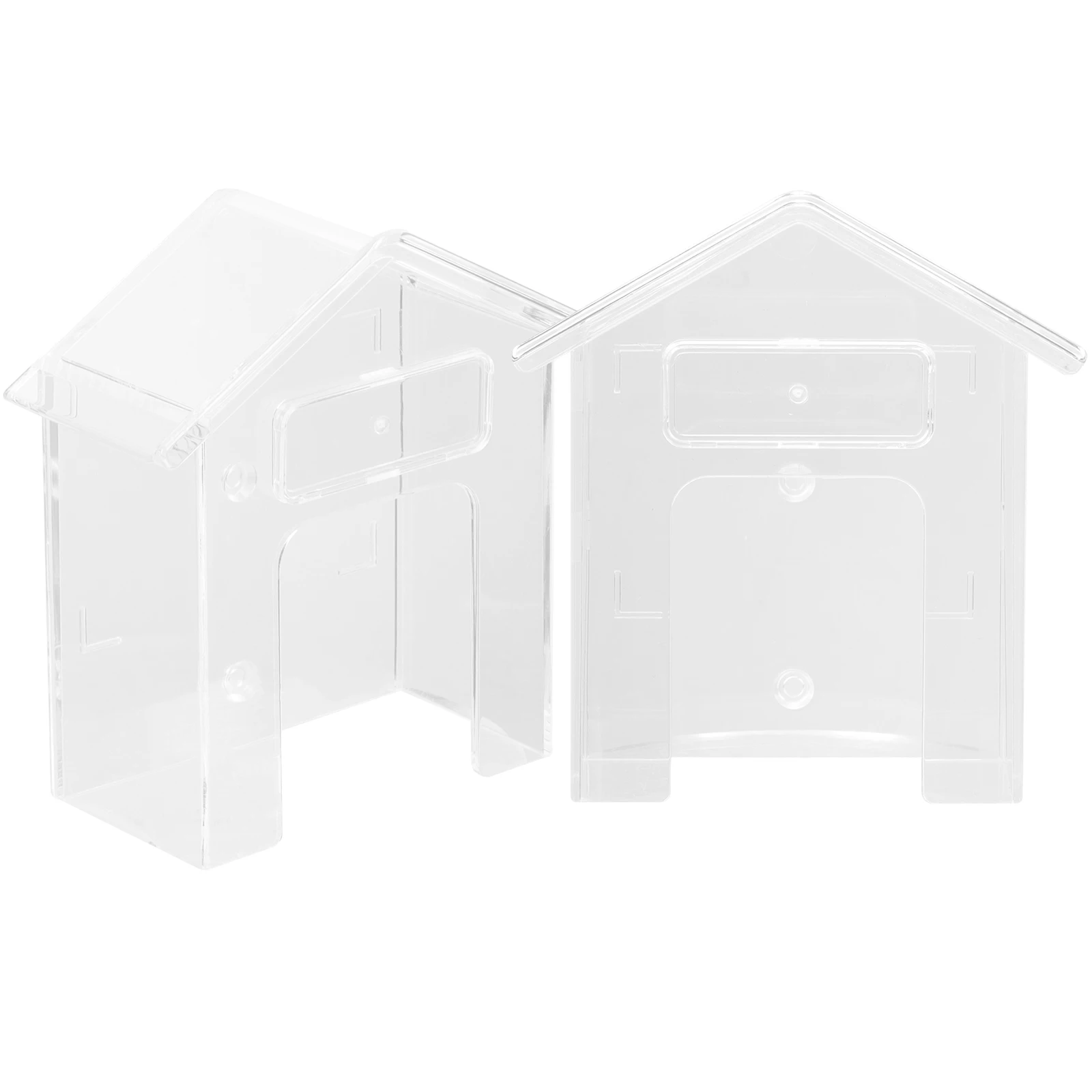 2pcs Waterproof Shield Transparent Outdoor Protector Weatherproof Box Rainproof Cover Wireless Doorbell Chime Doorbell Cover