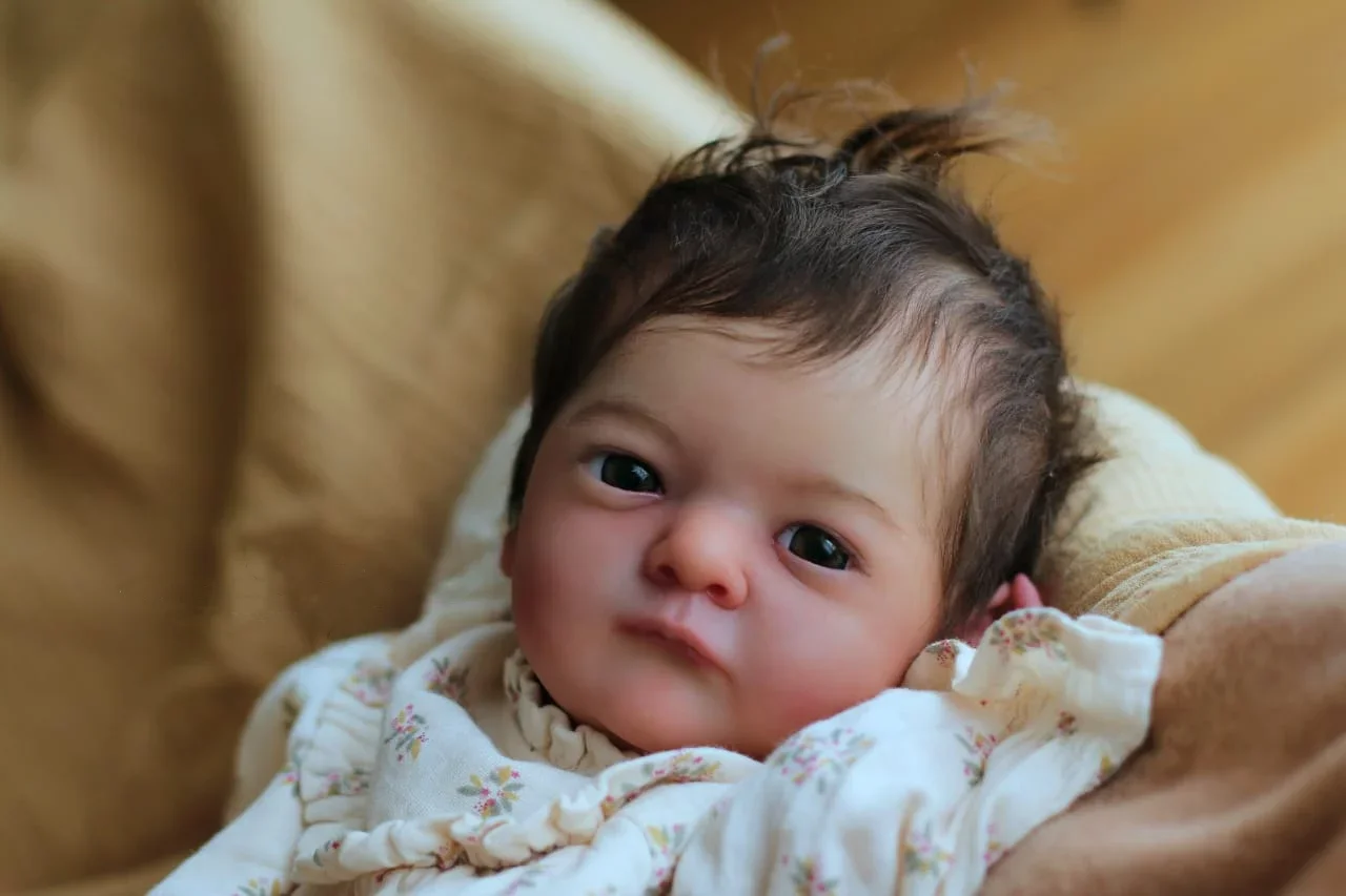Vera – Kit de poupée Reborn de 19 pouces, inachevé, non peint, pièces de poupée vierges avec corps en tissu et yeux aléatoires, poupée d'art à collectionner