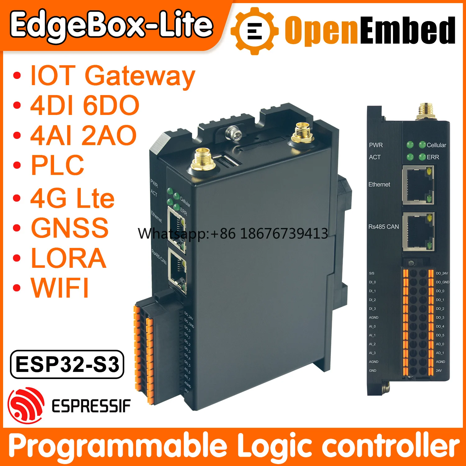 Factory Directly Provide EdgeBox-Lite Mini PLC Industrial Edge Computing Controller IIoT Gateway with RS485 Factory Automation