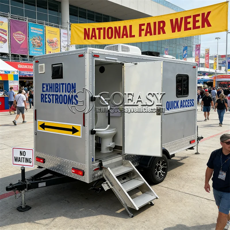 Innovative Portable Restroom Trailer with High End Bathroom and Shower Options