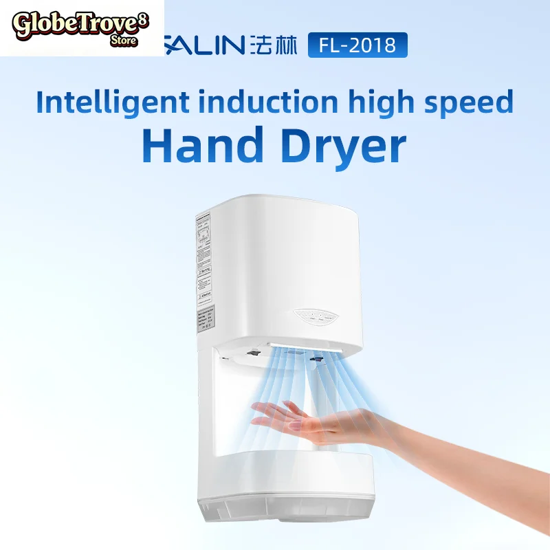 GlobeTrove FL-2018 Fully Automatic ABS Sensor Wall-Mountable App-Controlled Hand Dryer For Commercial Household Hotel Use