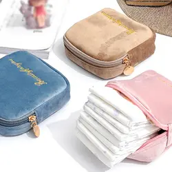 1PC-Modello multifunzionale Borse per assorbenti riutilizzabili Tovaglioli Organizzatore di stoccaggio Borse per assorbenti da donna Borse per trucco portatili Moneta P