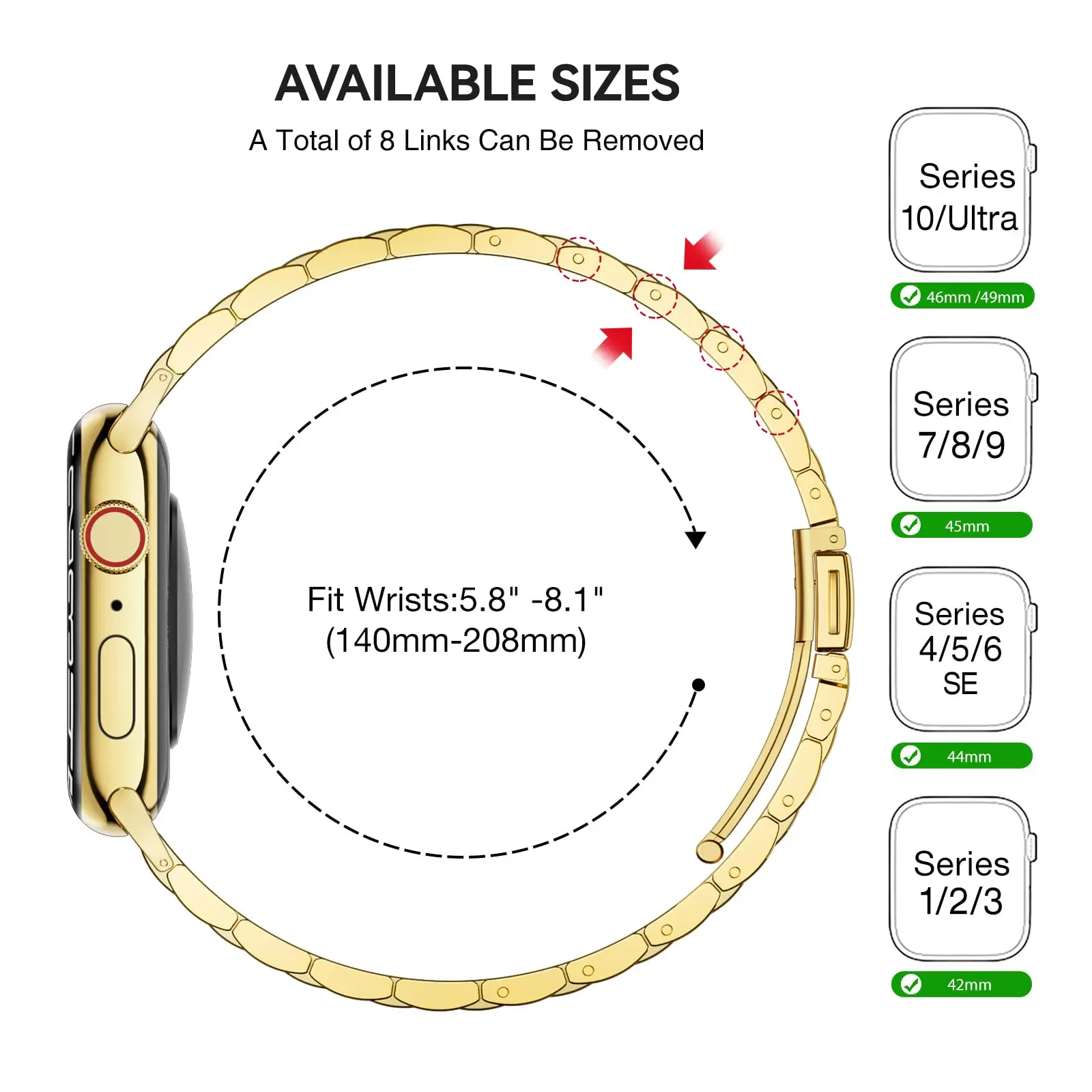 حزام ساعة رفيع من الفولاذ المقاوم للصدأ للنساء حزام معدني متوافق مع ساعة Apple iWatch 9876 مقاسات السوار 38 مم 40 مم 41 مم 45 مم #5