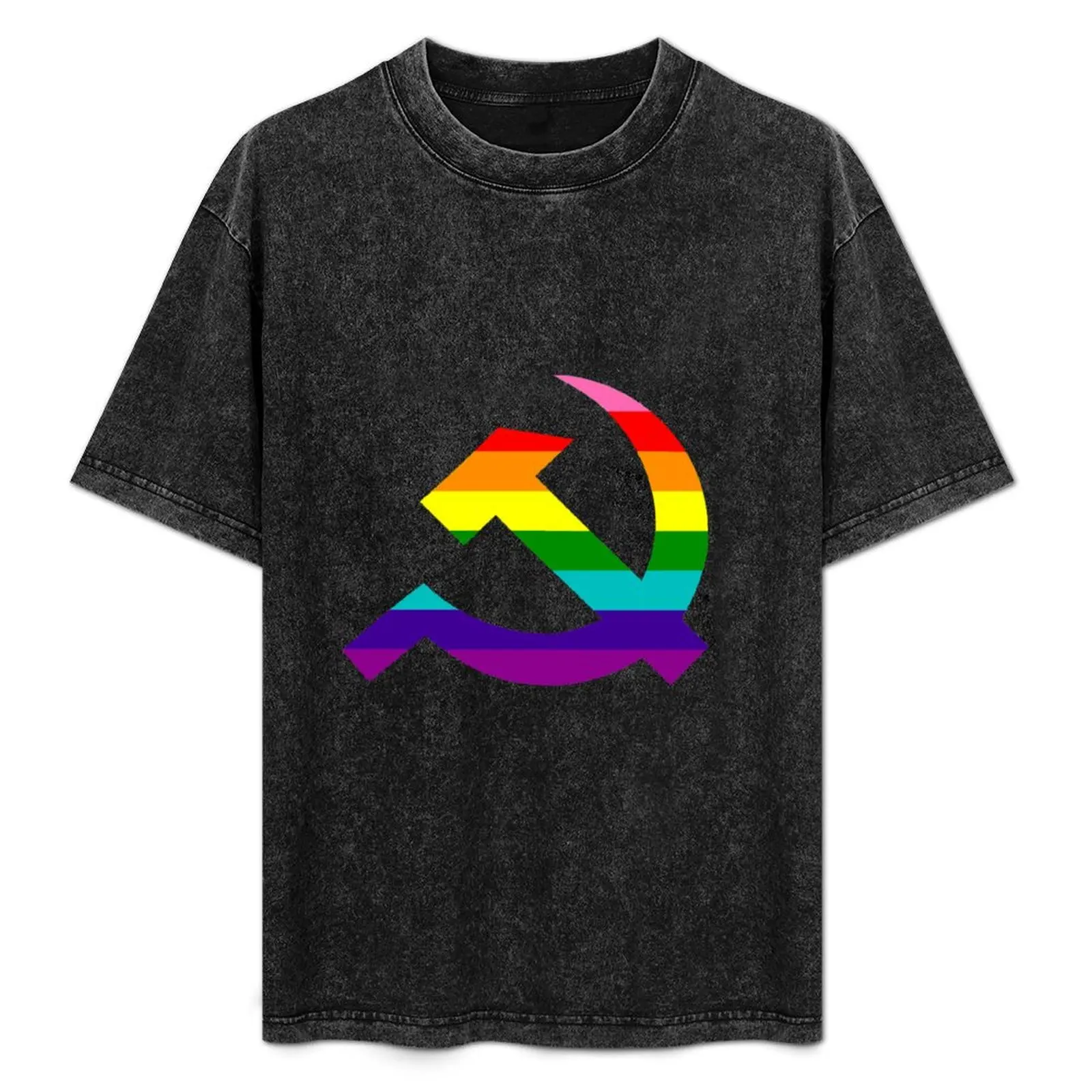 

rainbow hammer and sickle pride flag design T-Shirt oversized t shirt plus sizes mens designer clothes
