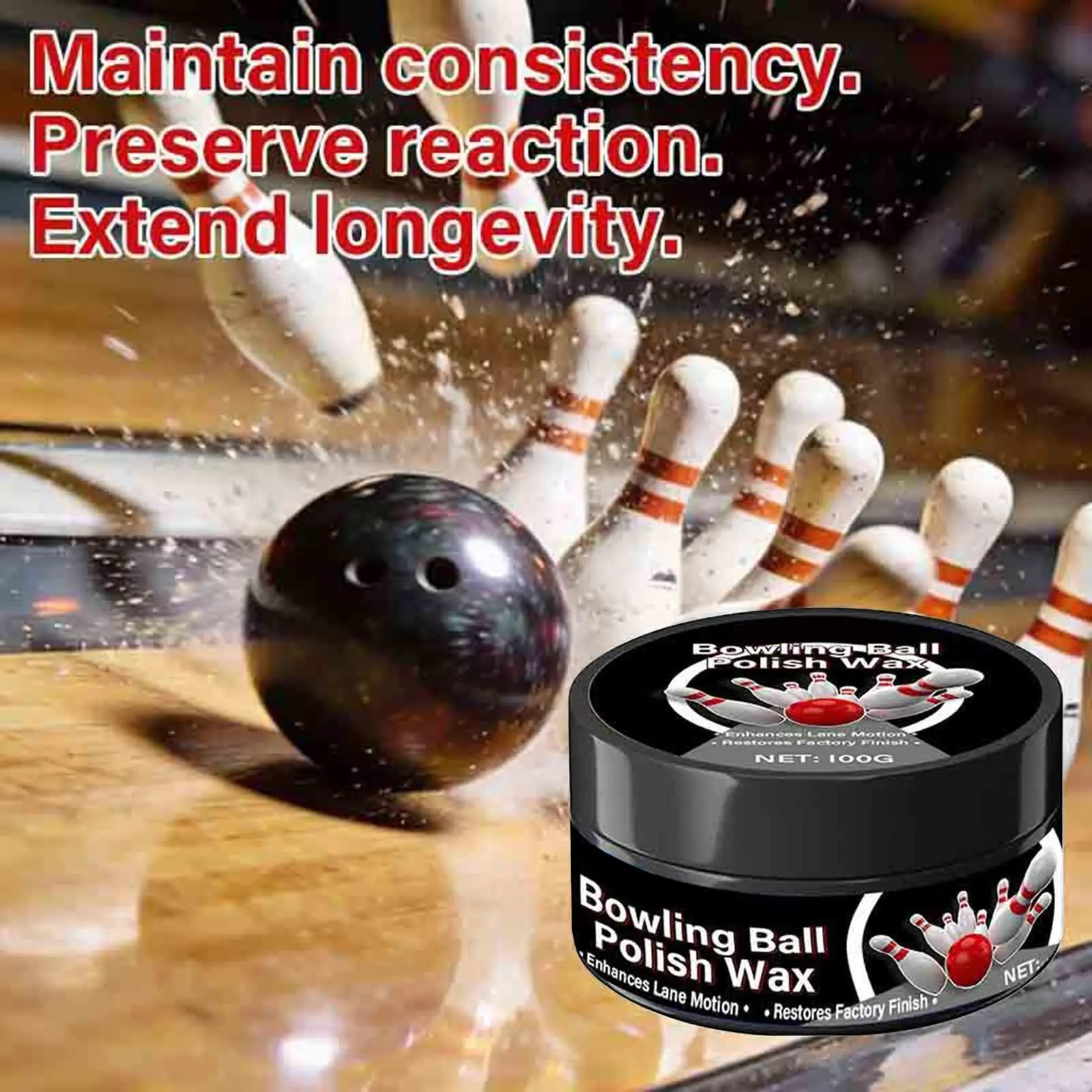 Bowling ball polishing wax Powerful Stain Removal, Repair, and Polishing Bowling Ball Moisturizing and Conditioning Cream 100g