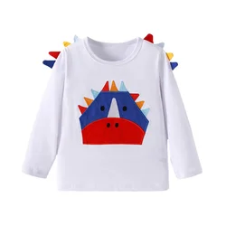 Jumping Meters 2-7T Animals Embroidery Long Sleeve Girls T Shirts Kids Autumn Spring Baby Boys Clothes Fashion Toddler Shirts