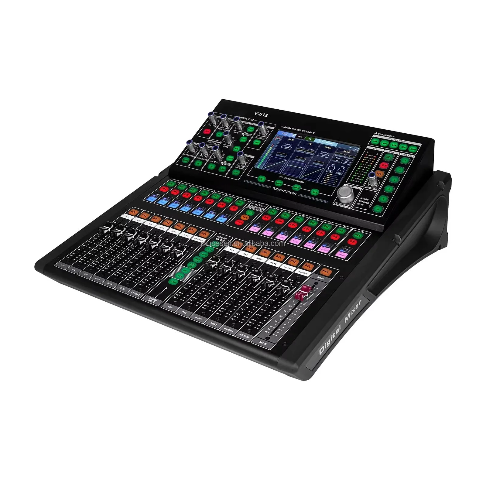 V-012 OEM  Professional Mixing Console 12 Channel Digital Audio Mixer for Studio Live Performances  DJ Sound Equipment