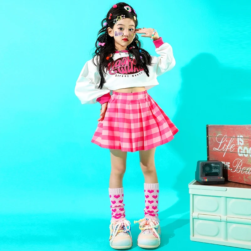 Cheerleading Kpop Jazz Dance Costume Girls Group Performance Outfit Kids Hip Hop Clothes Children'S Stage Party Wear XS9271