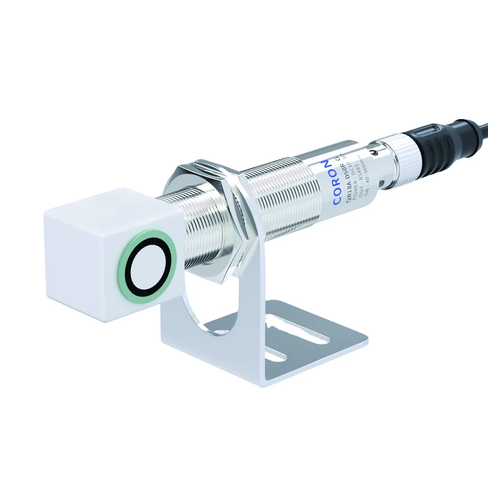 M18 Ultrasonic Sensor  QR18L-D100U-G Model Analog 0-10V Output Reflective Side Detection 100-1000mm Distance M12 Connector