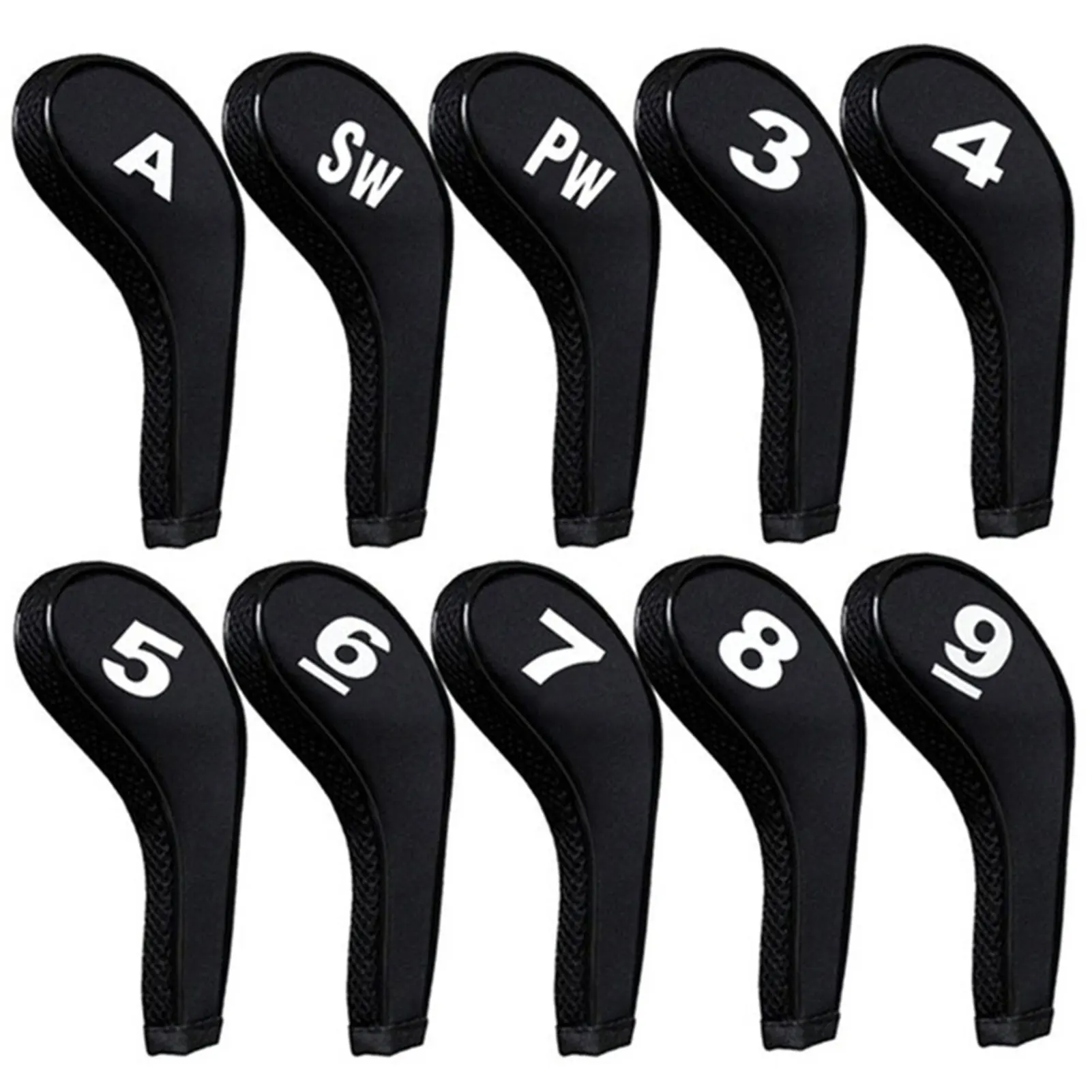 Golf Iron Headcovers 12-delig Neopreen beschermende clubhoezen voor wiggen en hybriden Schokbestendig Wit Geel Rood Blauw Zwart