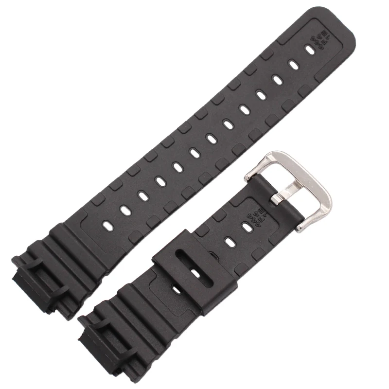 16mm X 26mm Pu Watch Band Strap 5600 Series High Quality Men Sports Silicone Black Watchband Accessories