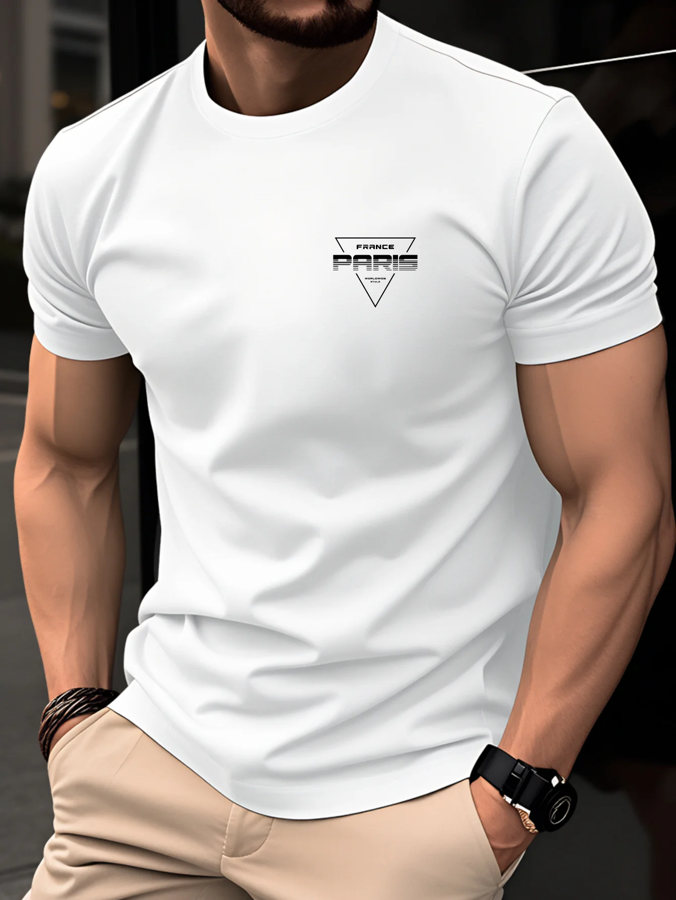 Men's Summer 100 Cotton Fashionable Casual Loose Sports Knight Pattern Printed Round Neck Short Sleeved T-Shirt Top