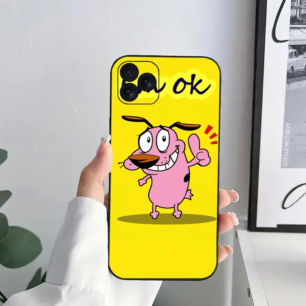 Cartoon C-Courage The Cowardly Dog Phone Case For iPhone 15 14 13 12 11 8 Mini Xr Xs X Xsmax Pro Max Plus Shell