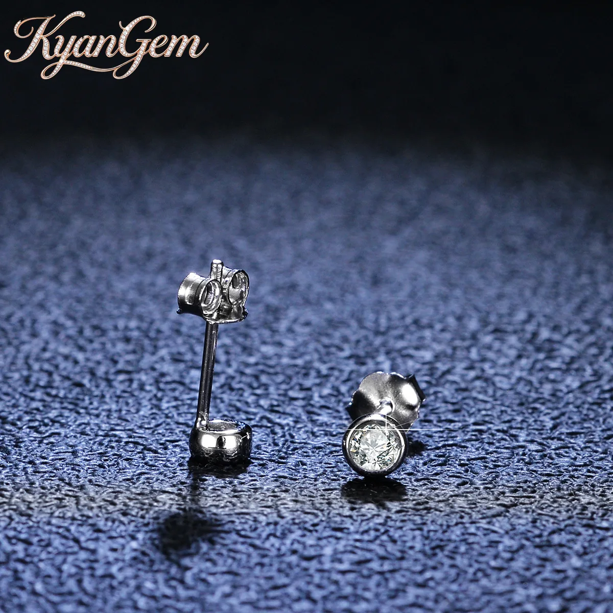 KyanGem Elegant Women's Bubble Platinum PT950 Stud Earrings Elegant and Minimalist Wedding Gift Mossanite Ear Jewelry Gifts