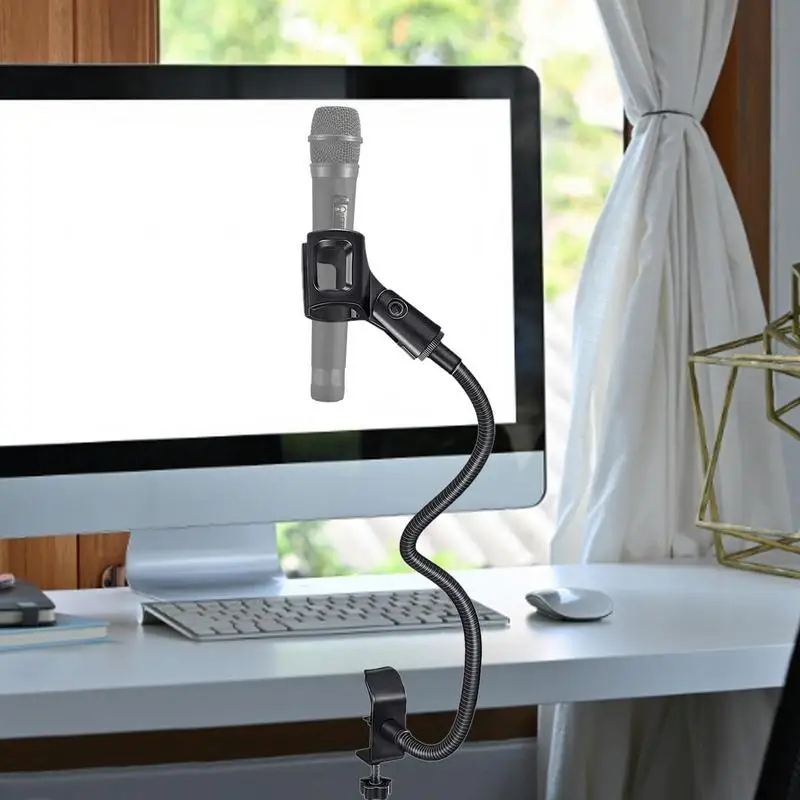 360 Adjustable Desk Mic Stand Desktop Microphone Arm Clamp Flexible Gooseneck Mic Holder phone Stand