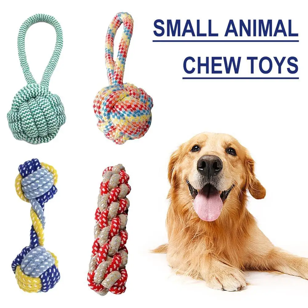 1PC Dog Toy Carrot Knot Rope Ball Cotton Rope Dumbbell Puppy Cleaning Teeth Chew Toy Durable Braided Bite Resistant Pet Supplies