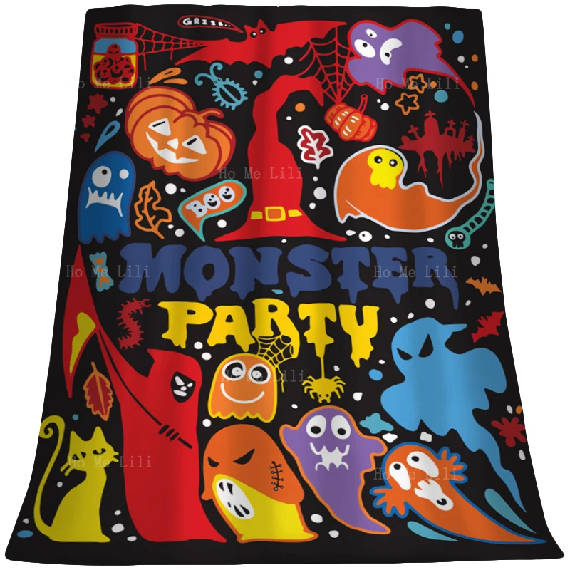 

Little Monster Ghost Monster Party Cute Cartoon Kawaii Puppy Vector Image Personalized Blanket