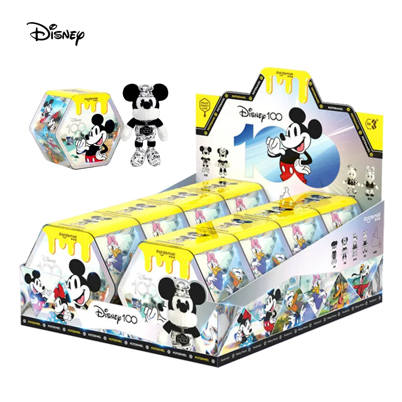 Potdemiel Disney 100th Anniversary Surprise Blind Box Steamboat willy Plushies Series Mystery Box bambole classiche in bianco e nero