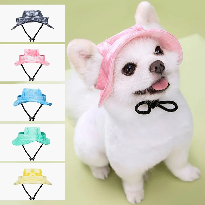 Summer Pet Hat With Ear Holes Sunscreen Baseball Cap For Large Medium Small Dogs Adjustable Dog Cap Sun Hat Outdoor Hiking Hat