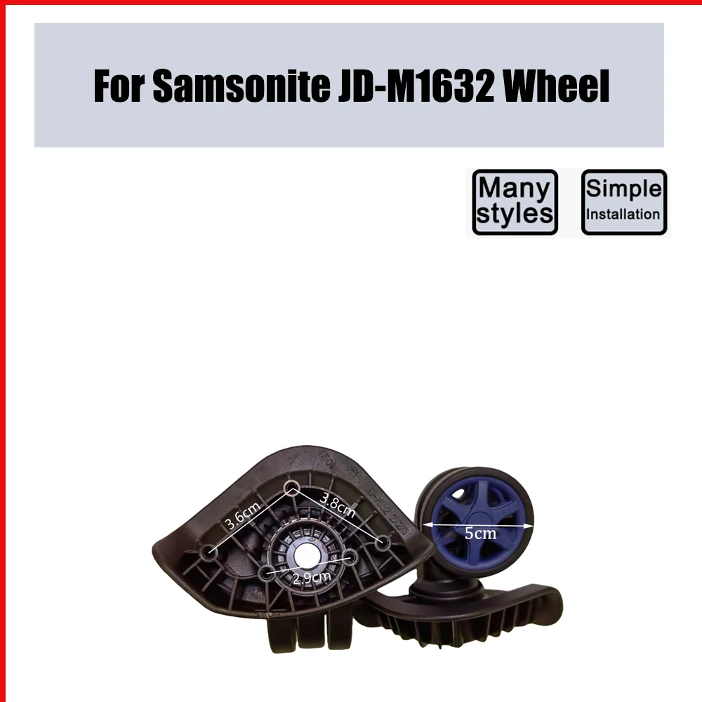 For Samsonite JD-M1632 Trolley Case Wheel Pulley Sliding Casters Universal Wheel Luggage Silent Smooth Wear-resistant Wheel