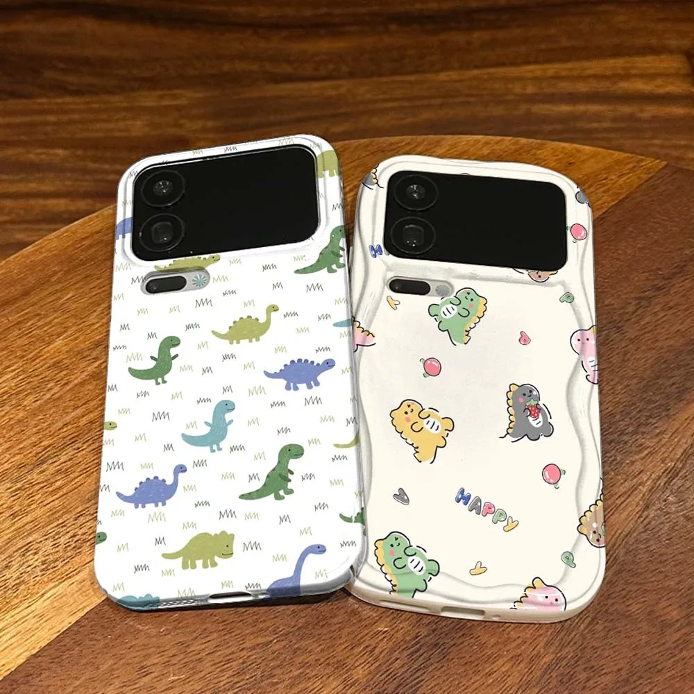 

Cartoon cute little dinosaur Cover For For Xiaomi 17 15 14 14T 13 12T 11 11i 11X Pro Max Lite NE 5G Feilin Wave Oil Shell