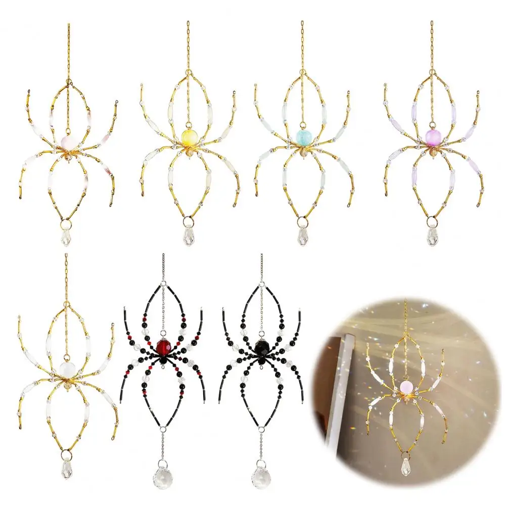 Colorful Faux Pendant Faux Spider Sun Glass Spider Sun Ornament Faux Beaded Hanging Decoration Sparkly Holiday Window Christmas