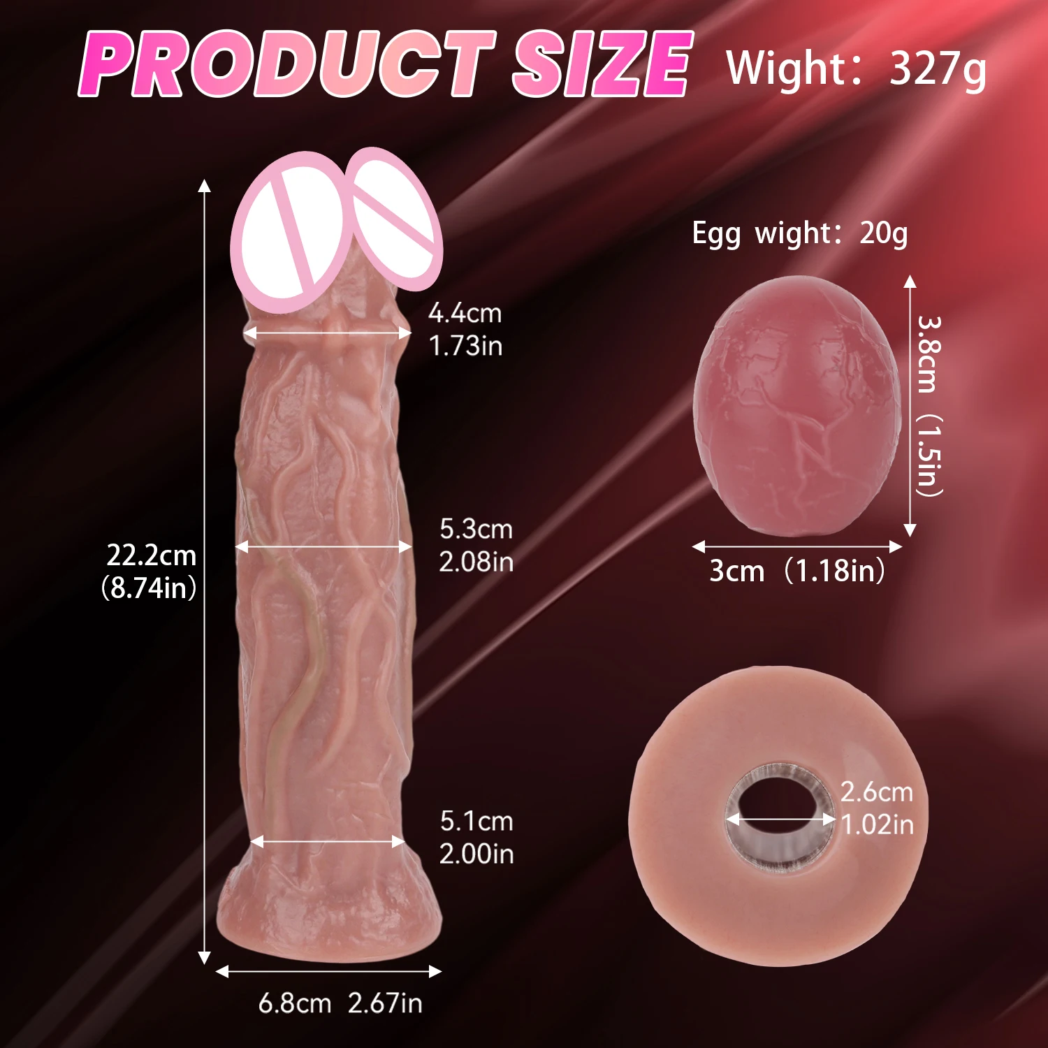 ORALSXSilicone دليل Ovipositor واقعية جوفاء دسار شرجي التوصيل المهبل الكرة اليد دفع وضع البيض الجنس لعب للكبار النساء الرجال #2