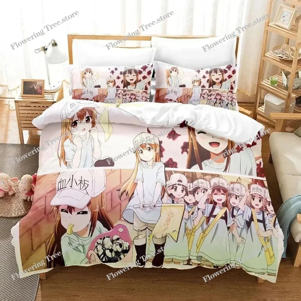 2025 Cells At Work Bedding Set Single Twin Full Queen King Size Bed Set Adult Kid Bedroom Duvetcover Sets 3D Print Anime Bed Set