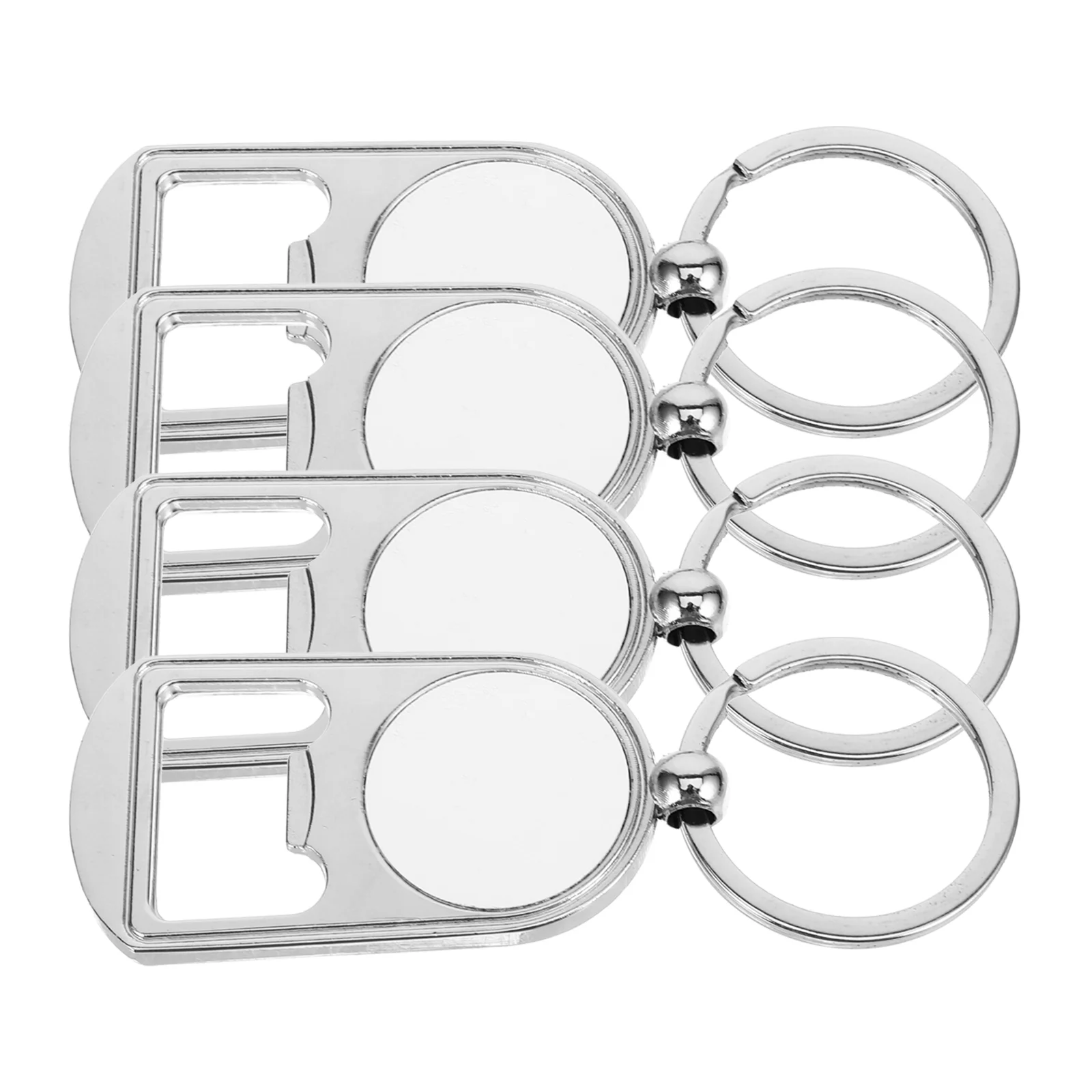 4 Pcs Keychains Blank Badge Making Supplies Bottle Opener Sublimation Metal Gift With Blanks Openers Bulk