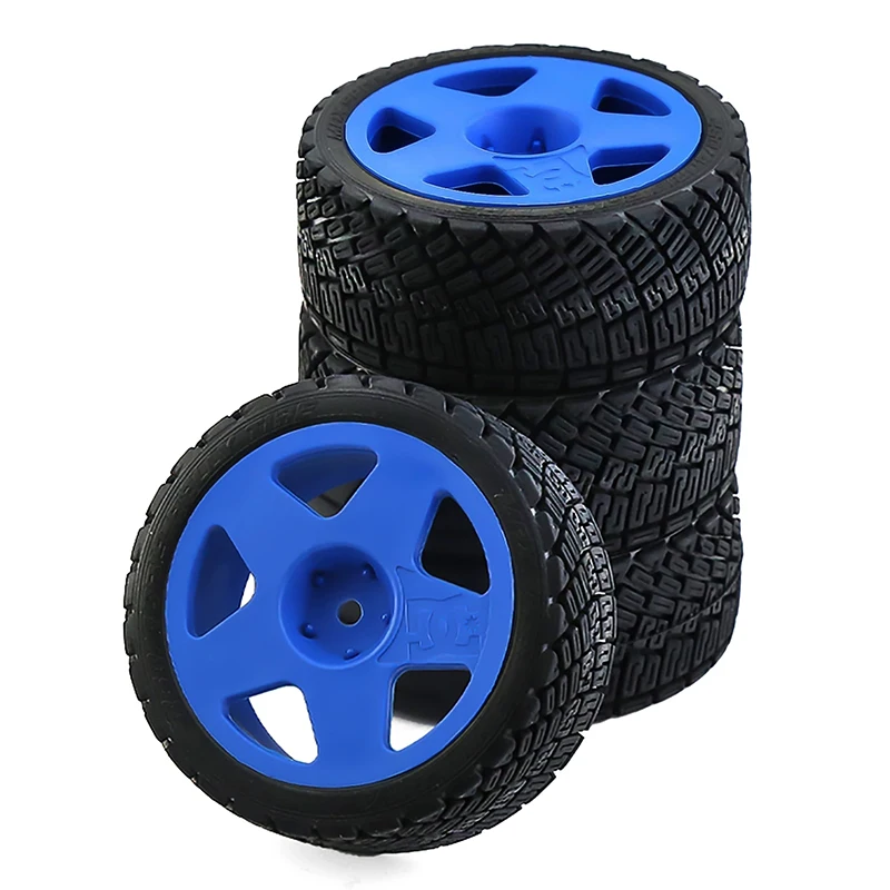 4pcs 67mm Plastic Wheel Rim Rubber Tire Universal For All 1/10 RC Rally On-Road Racing TAMIYA TT02 XV01 HSP 94123 HPI KYOSHO WLt