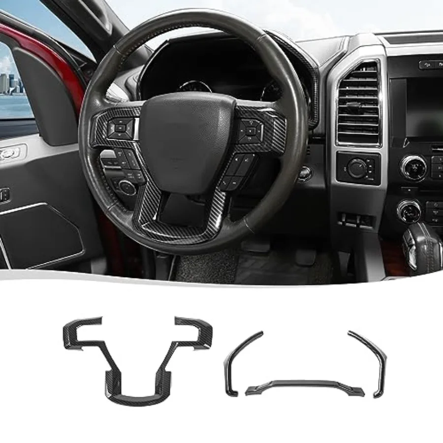 for F-150 Center Steering Wheel Panel Cover with Dash Board Cover Trim Compatible with Ford F150 2015-2020 Expedition2018-2021