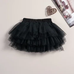 2024 Baby Girl Summer Puff Skirt 1-4Y Children's Solid Color Princess Mini Skirt Cute Skirt for Preschool Girls, Daily Dressing