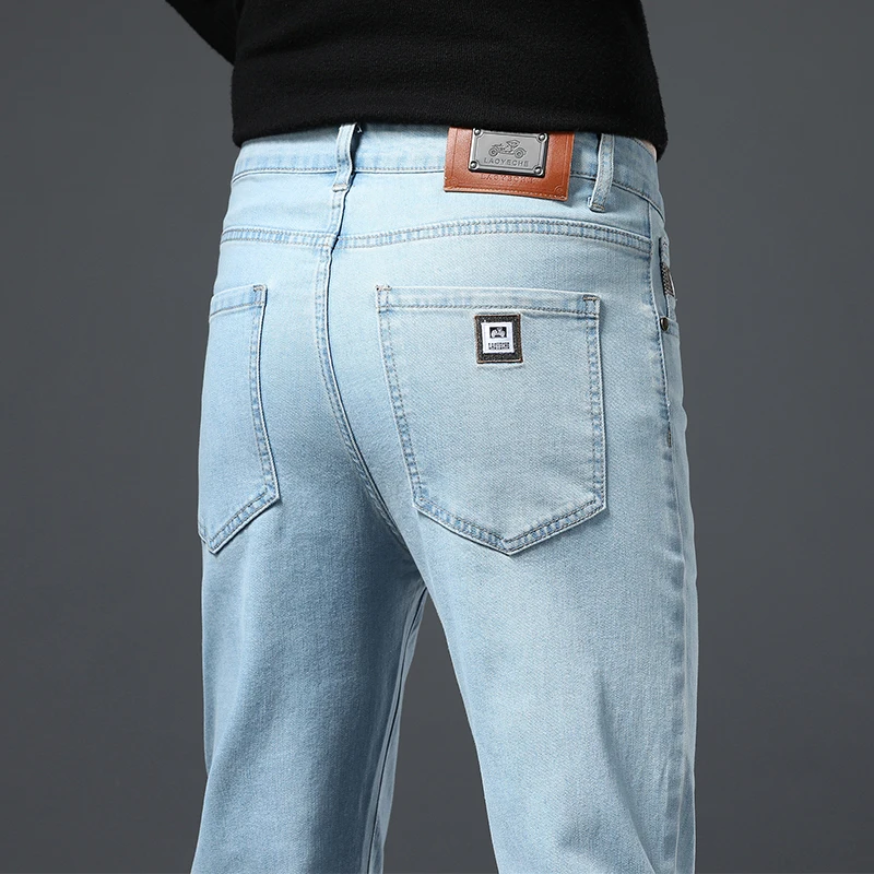 

Business Fashion Straight Jeans Men's Clothing New Casual Stretch Trousers Comfortable Brand Classic Male Denim Pants