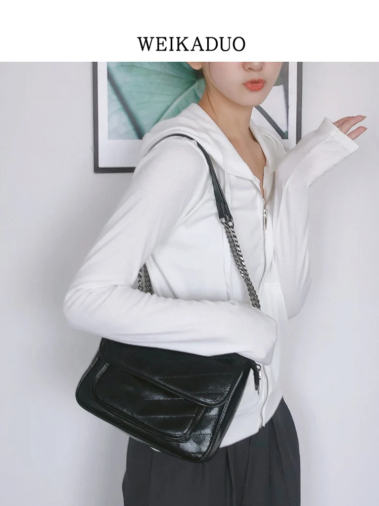 

Женская сумка через плечо WKD из натуральной кожи, повседневная, большая вместимость, из мягкой воловьей кожи с узором, для путешествий весна-лето-осень-зима