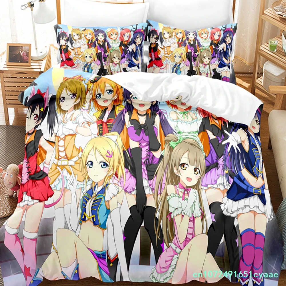 3DLove Live College Idol Festival Bedding Sets Duvet Cover Set With Pillowcase Twin Full Queen King Bedclothes Bed Linen